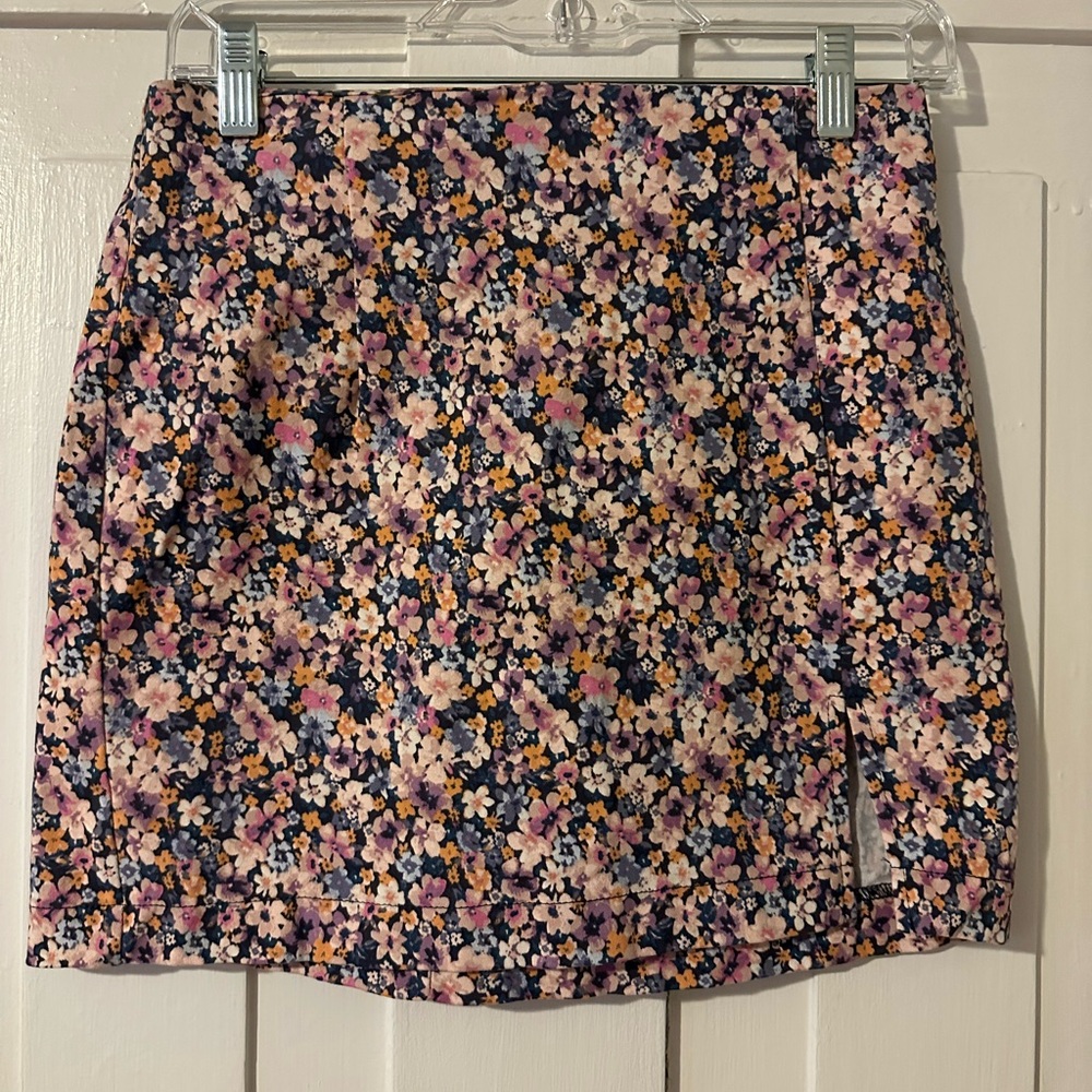 Floral Print Mini Skirt